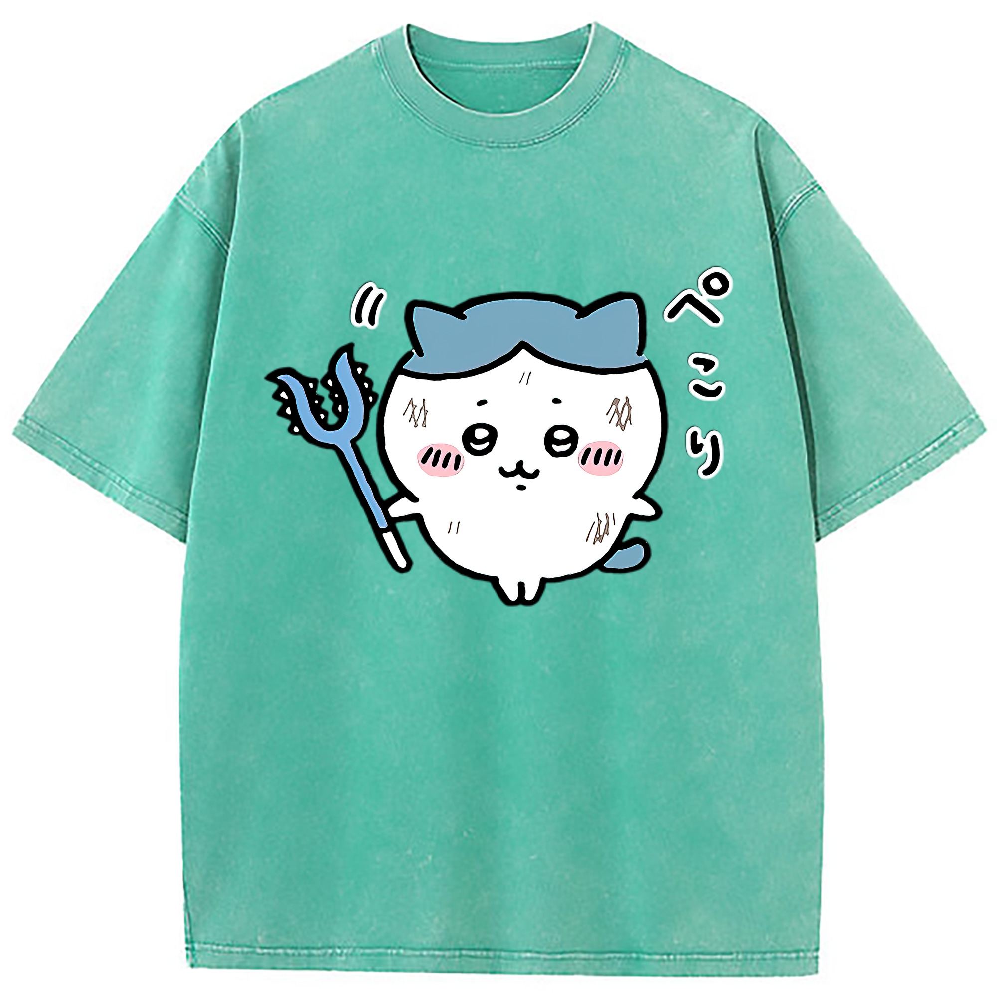 （画像用） ちいかわ ハチワレ Chii-kawa hachiware 綿100% ヴィンテージ風 半袖Tシャツ（フロントプリント）
